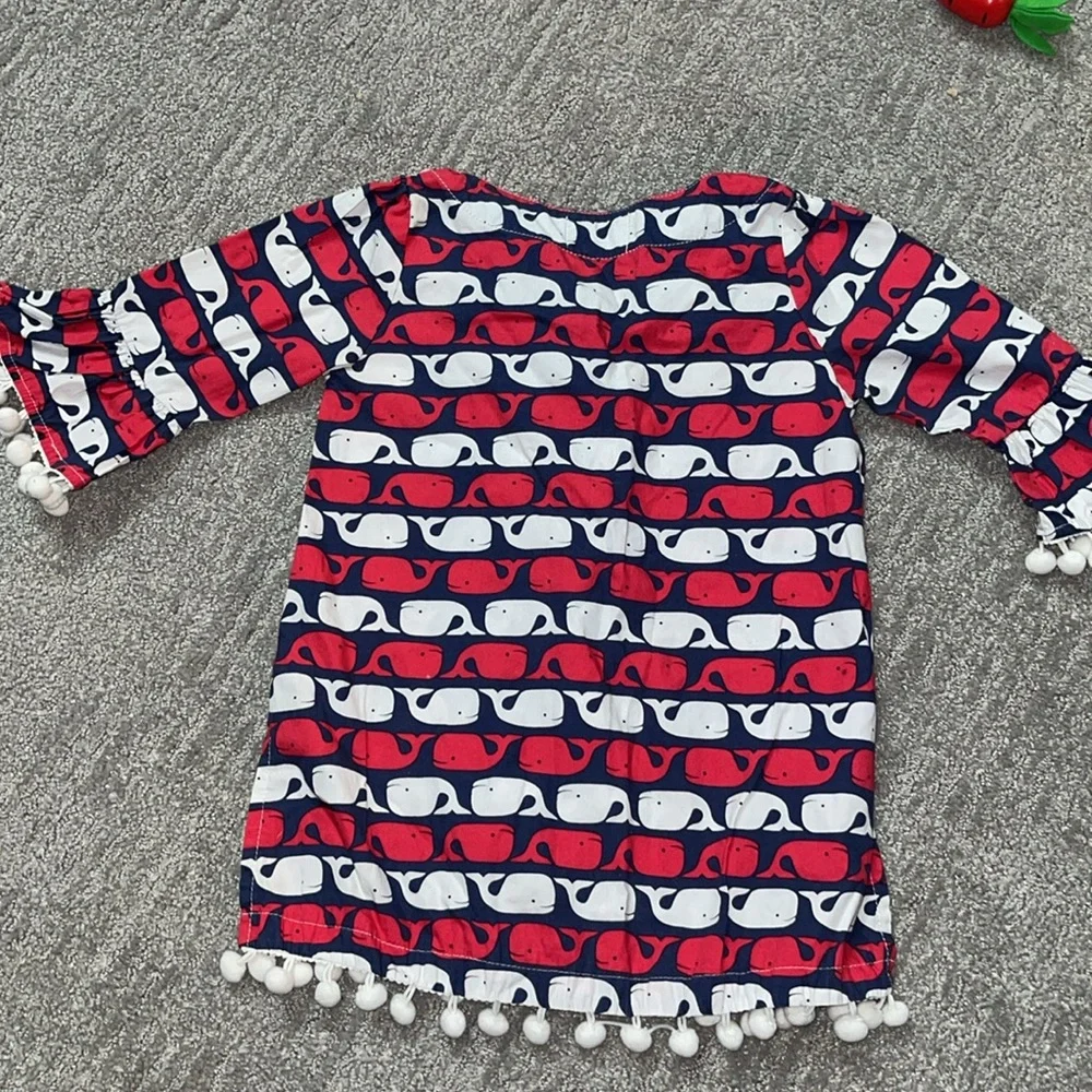 Mud Pie Red and White Whale Print dress - Picture 4 of 5